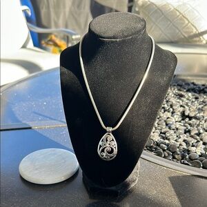 Brighton Silver and Black Teardrop Necklace